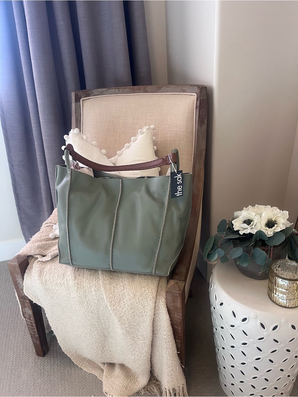 NEW With tags The Sak meadow Soft Leather Tote with Braided Tan Handle - Picture 5 of 9
